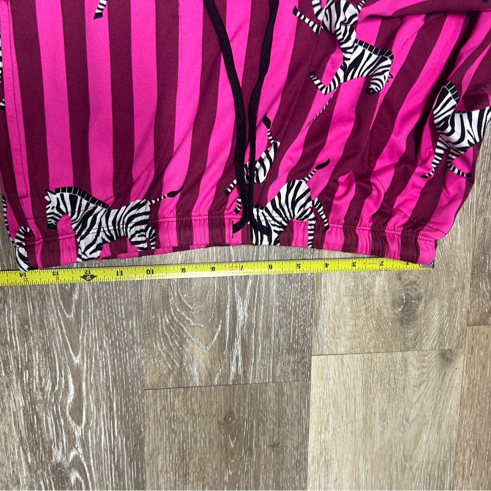 Room Service 2PC Womens Pajama Set Pink Zebra Small Lounge Sleepwear Soft Cozy - Picture 5 of 14